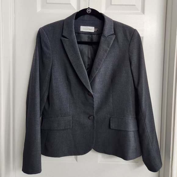 Calvin Klein gray blazer (Size 10) - Picture 2 of 4